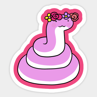 Flower Crown Snake Sticker